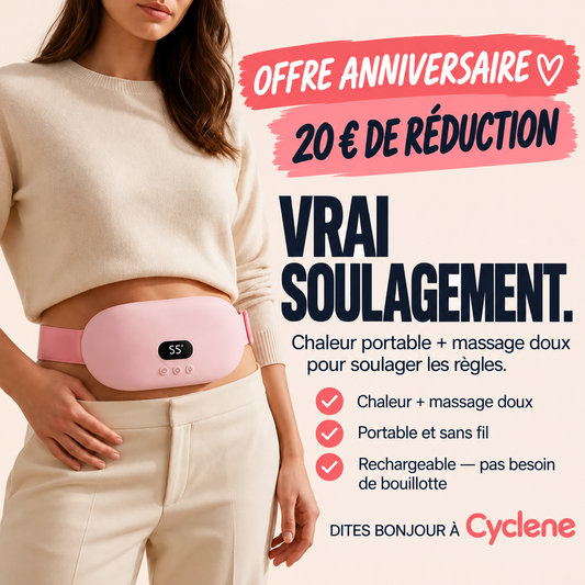 Ceinture Cyclene – Chaleur & Massage contre les douleurs de règles